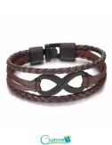 Brazalete de cuero signo de infinito