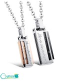 Collar rectangular King and Queen acero inoxidable