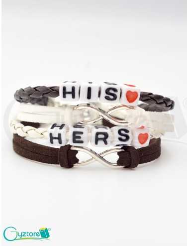 Pulseras de cuero "His" y "Hers"