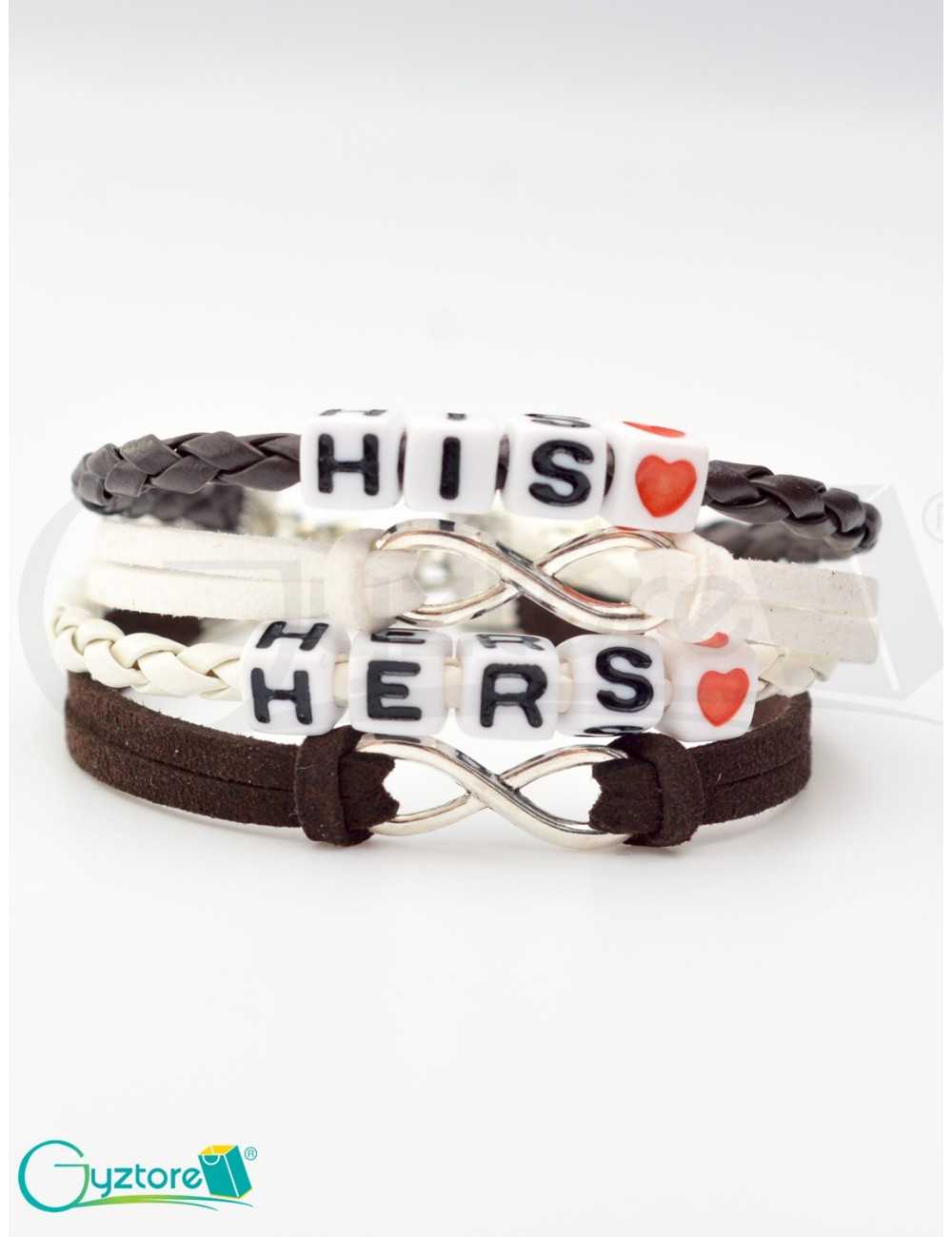 Pulseras de cuero "His" y "Hers"