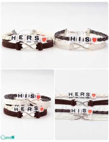 Pulseras de cuero "His" y "Hers"