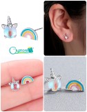 Aretes de unicornio y arcoíris