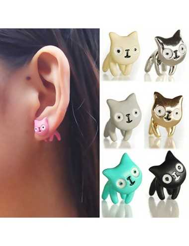 Aretes de gato con cola