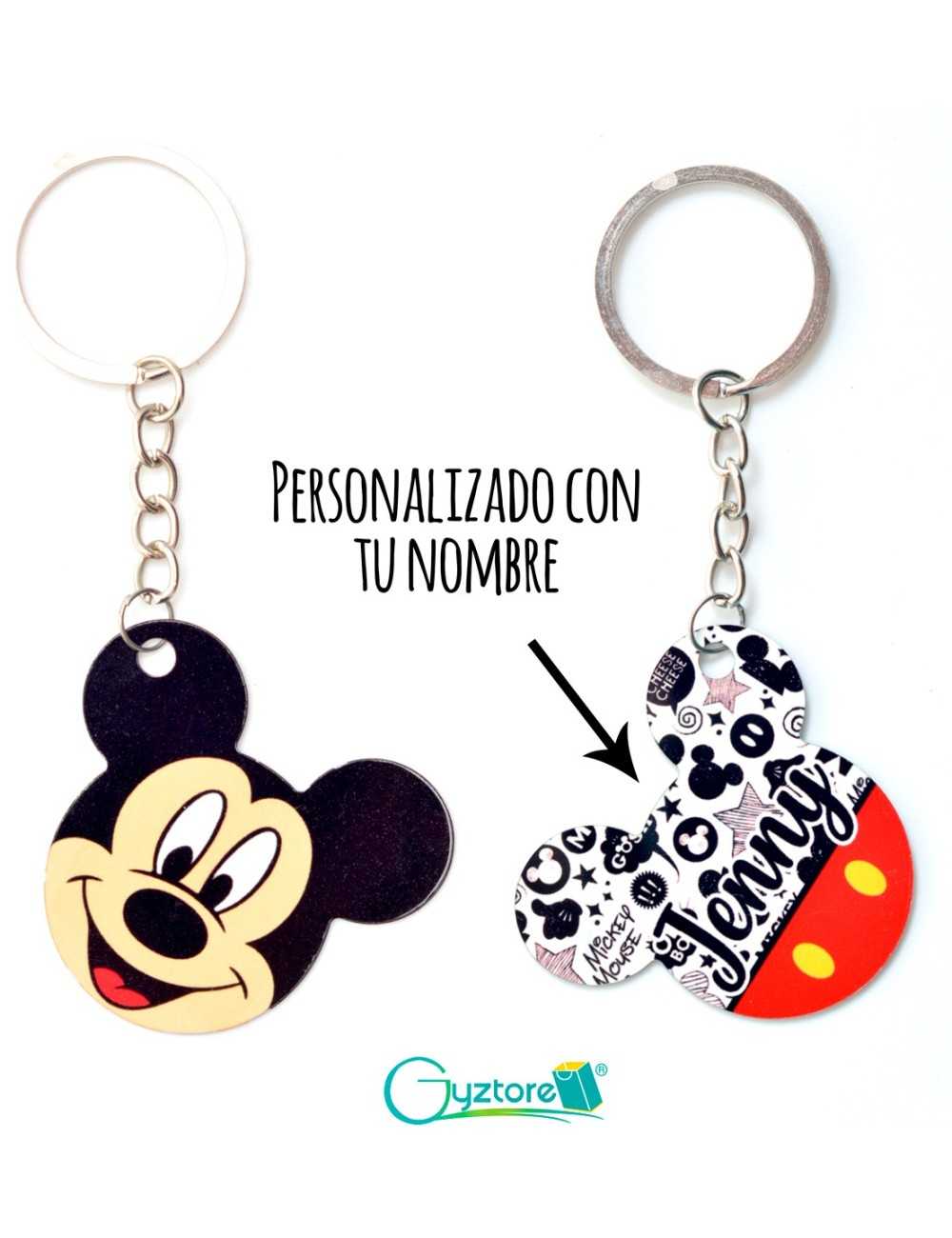 LLavero de madera Mickey&Minnie personalizado - Papimko