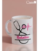 Taza para personal de salud personalizable con nombre