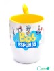 Taza de cerámica con cuchara diseño  “Bob Esponja”