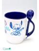 Taza de cerámica con cuchara diseño  “Stitch”