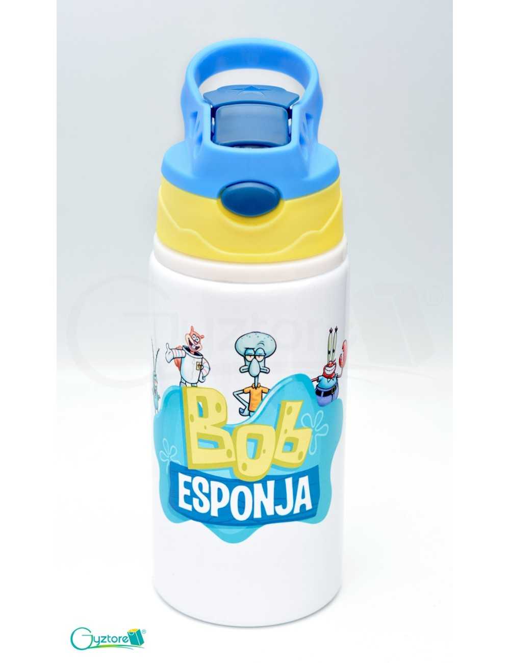 Botella Bob Esponja con pajilla
