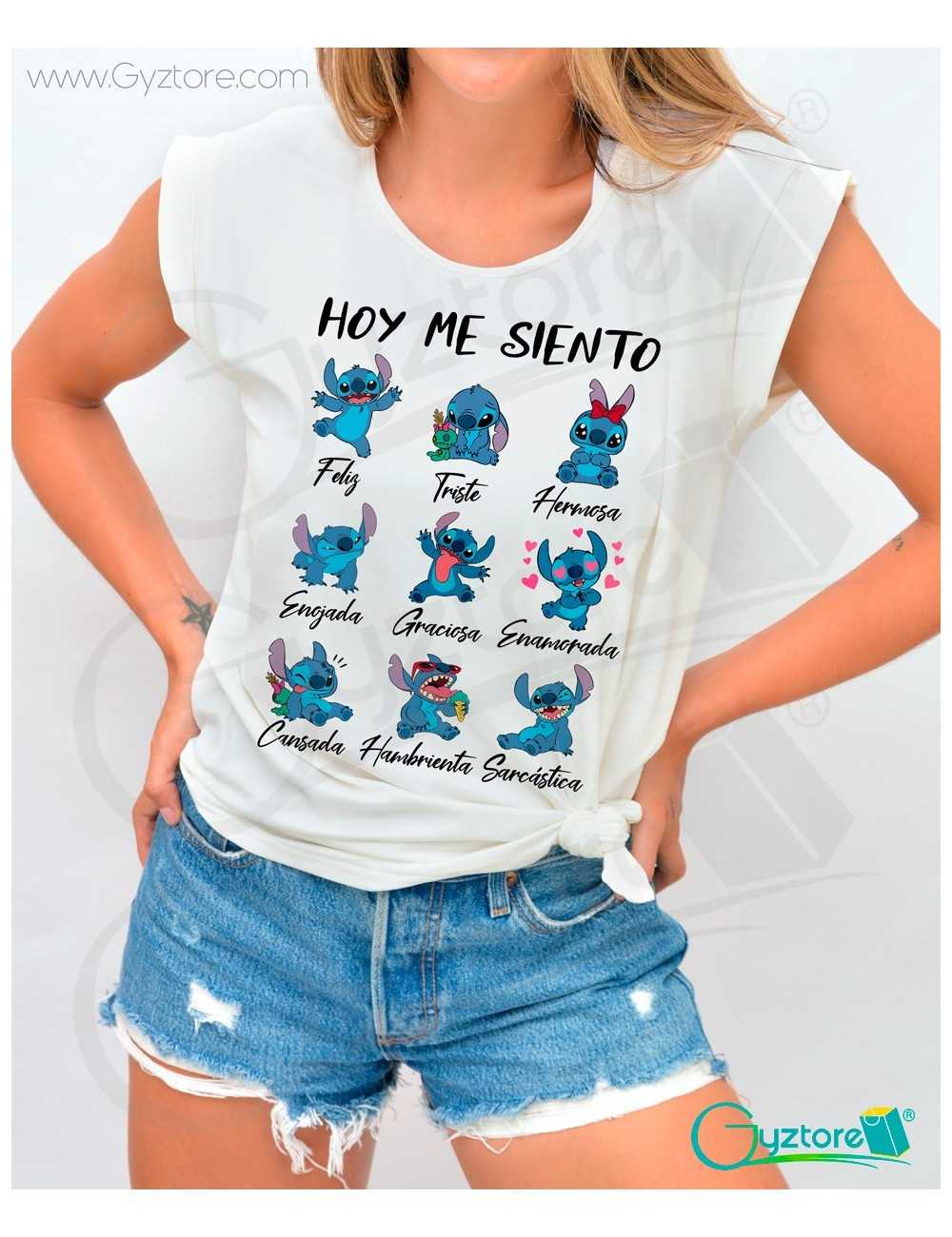 Blusa gris diseño de Stitch