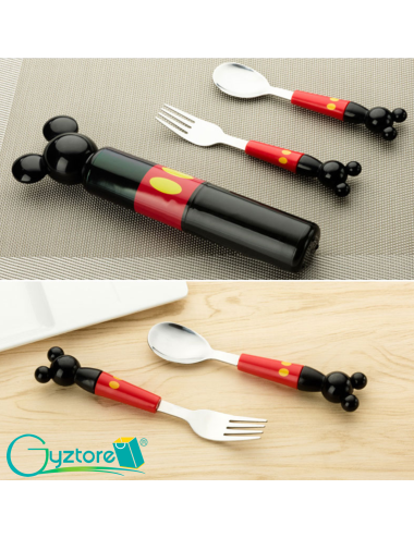 Set Mickey tenedor cuchara y estuche