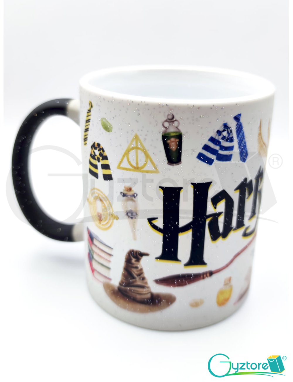 Taza mágica negra Harry Potter