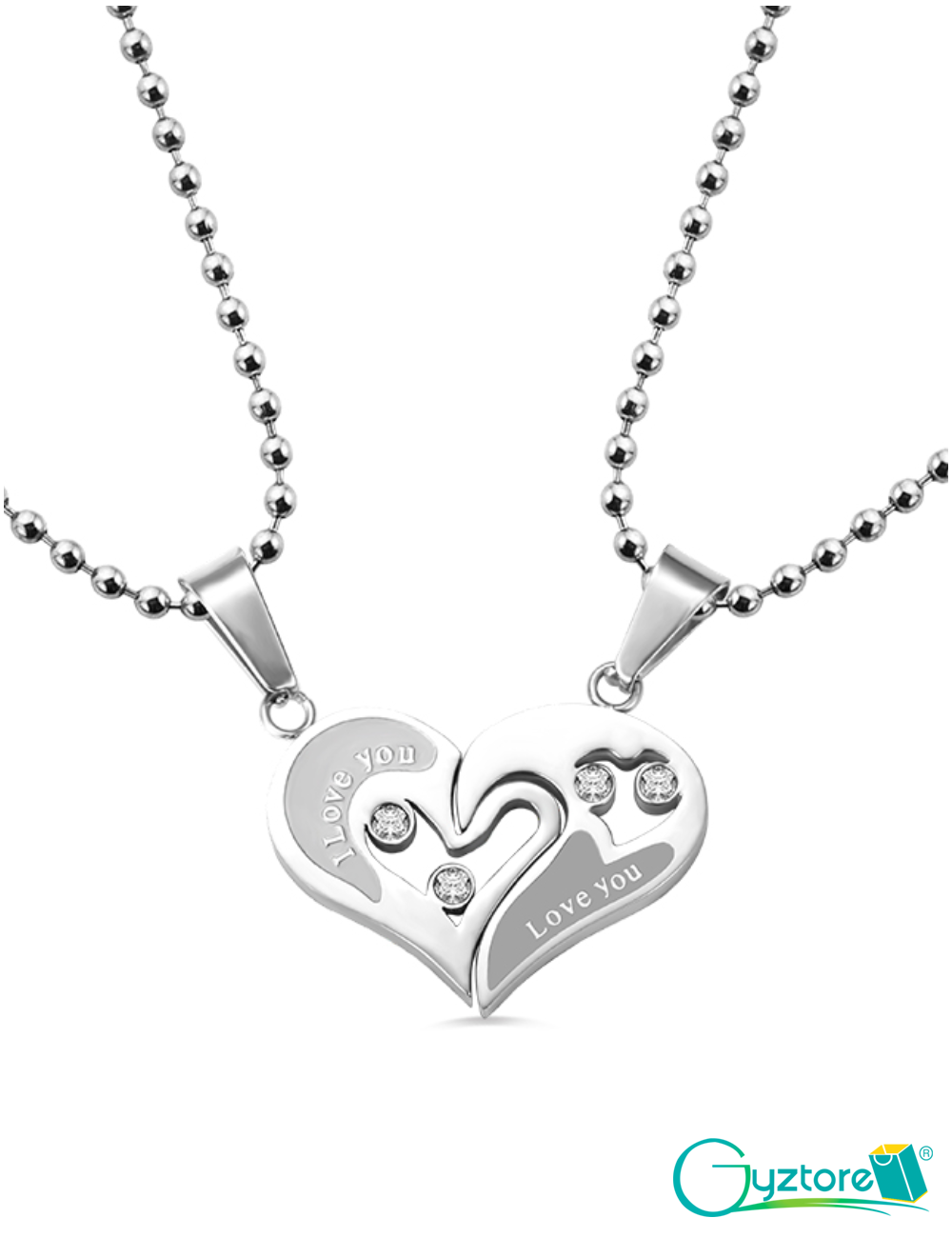 Collar plateado I love you ♥