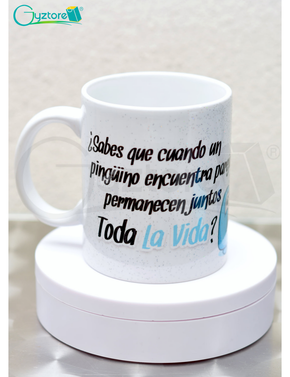 Taza pingüinos escarchada para parejas