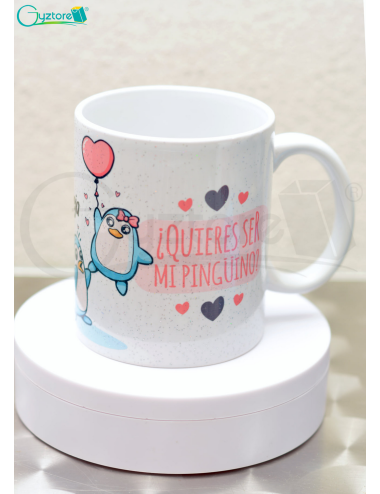 Taza pingüinos escarchada para parejas