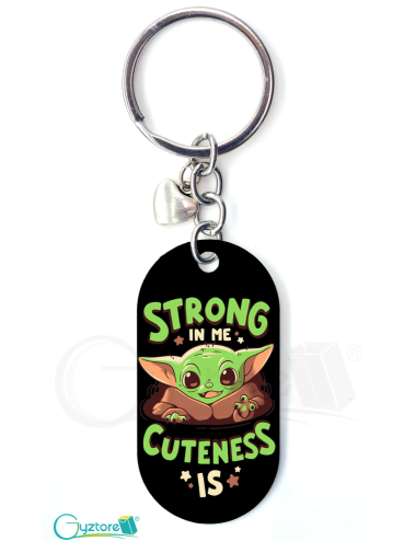 Llavero Baby Yoda “Strong in me cuteness is”