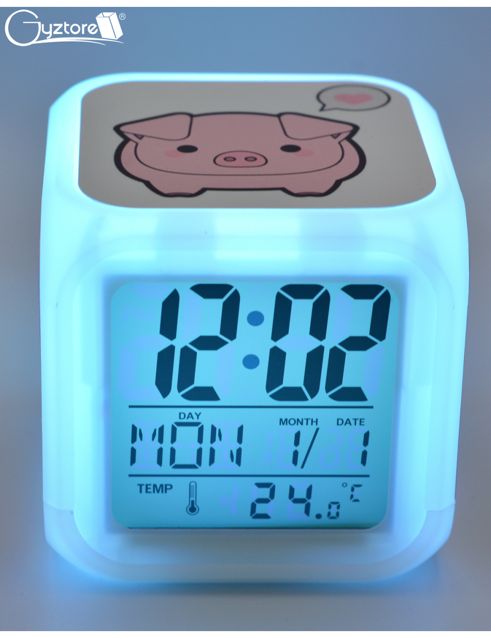 Relojes digitales “Chanchito” con LED multicolor