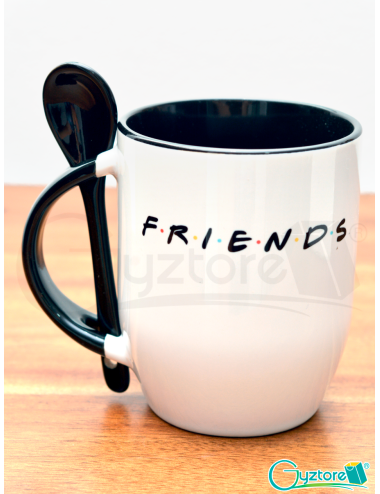 Taza de cerámica con cuchara diseño  “Friends”