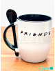 Taza de cerámica con cuchara diseño  “Friends”