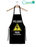 Delantal “Peligro, papá está cocinando”