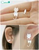 Aretes diseño de gato y pescado