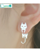 Aretes diseño de gato y pescado