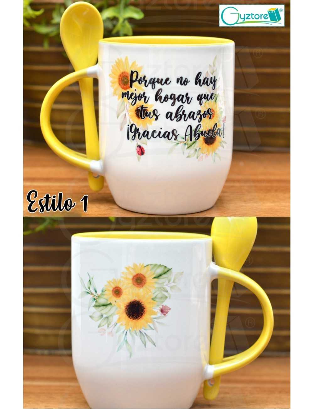 Taza de cerámica con cuchara diseños para mamá