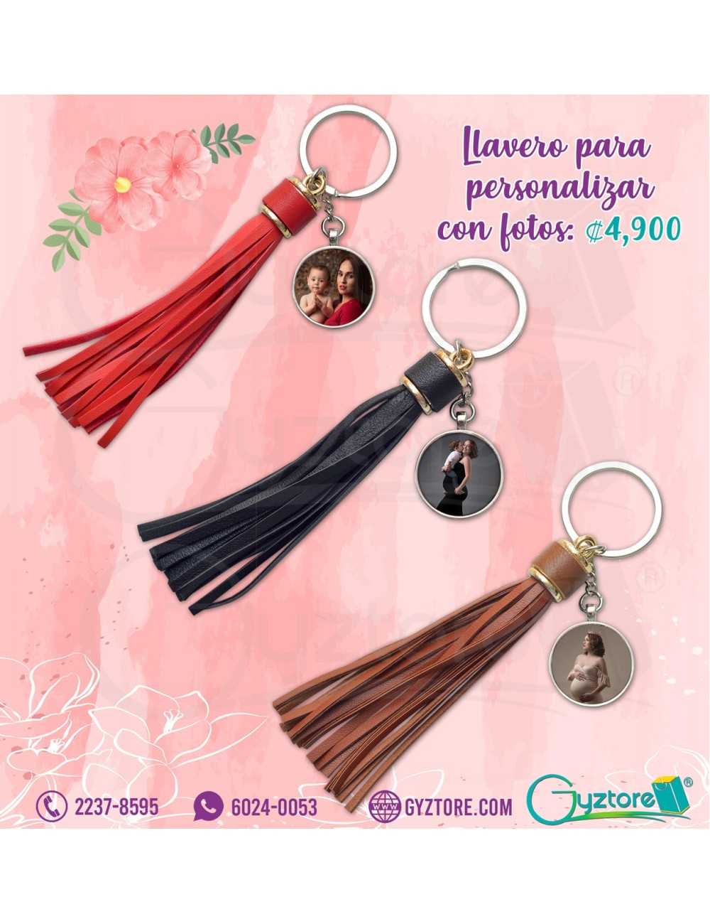 Llavero con tiras de cuero personalizable