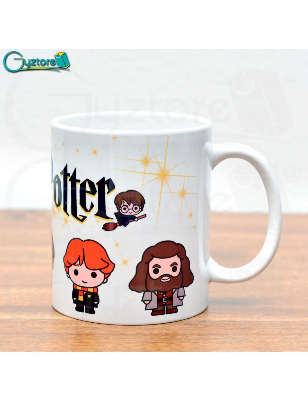 Taza blanca diseño de Harry Potter