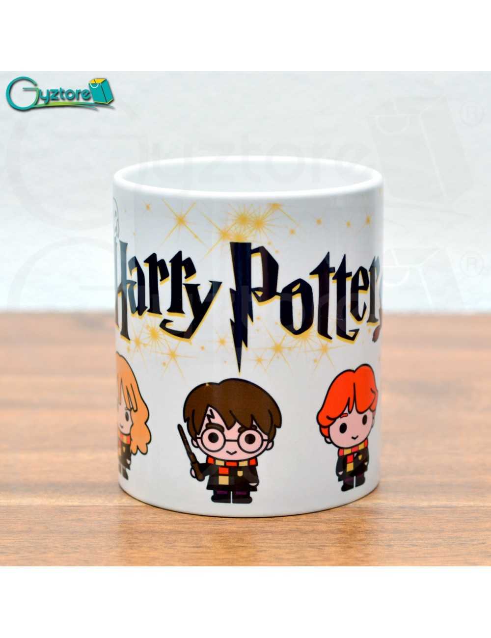 Taza blanca diseño de Harry Potter