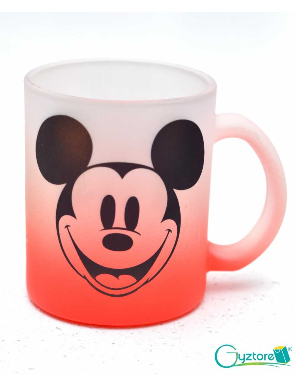 Tazas Glaseadas rojas diseño de Mickey