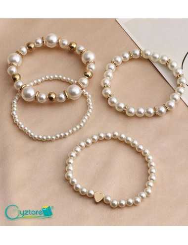 Set de pulseras de perlas