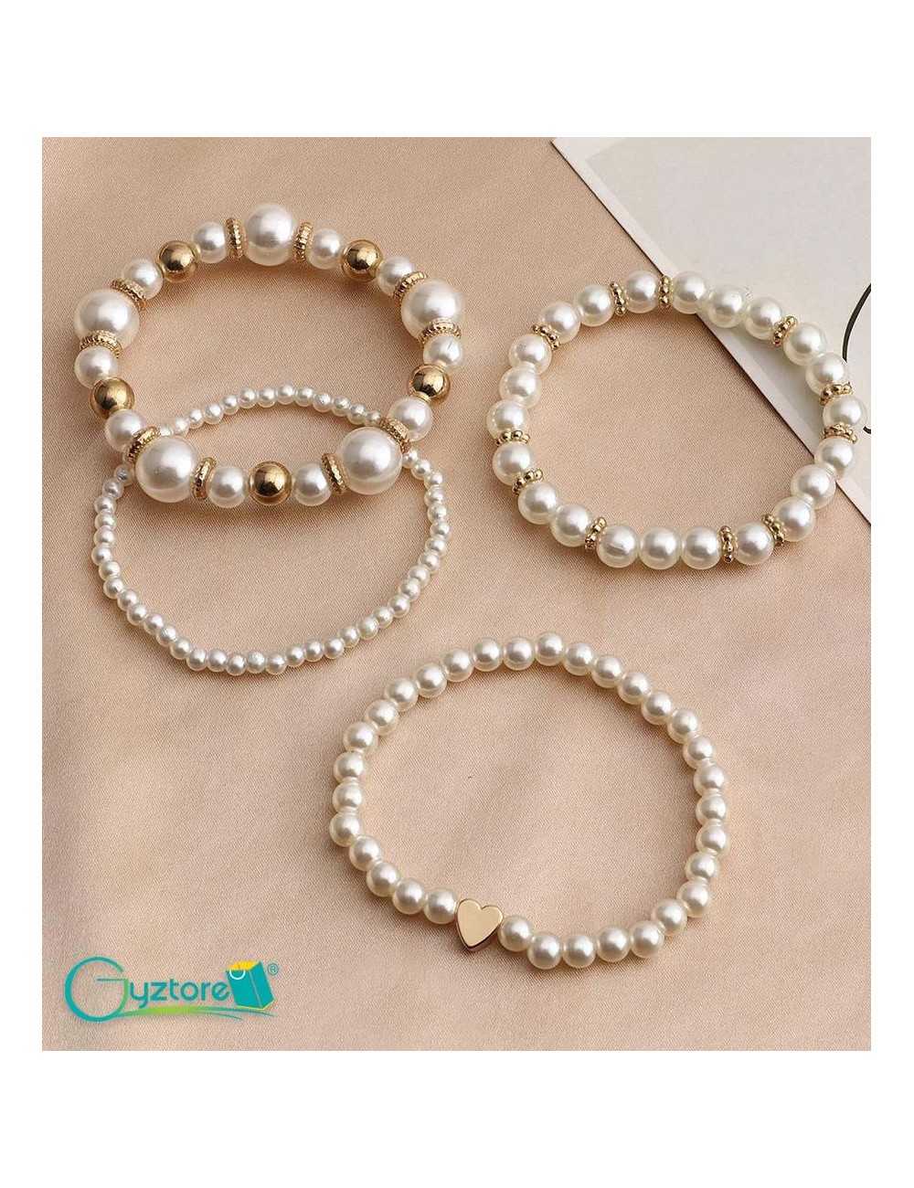 Set de pulseras de perlas