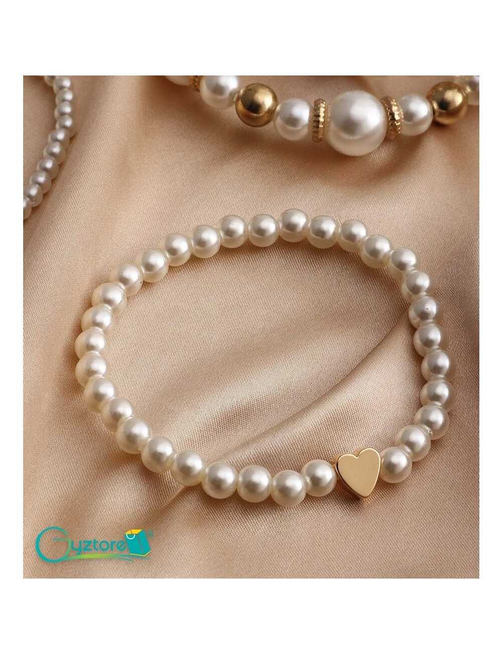 Set de pulseras de perlas