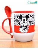 Taza de cerámica con cuchara diseño de Mickey
