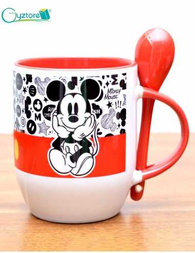 Taza de cerámica con cuchara diseño de Mickey