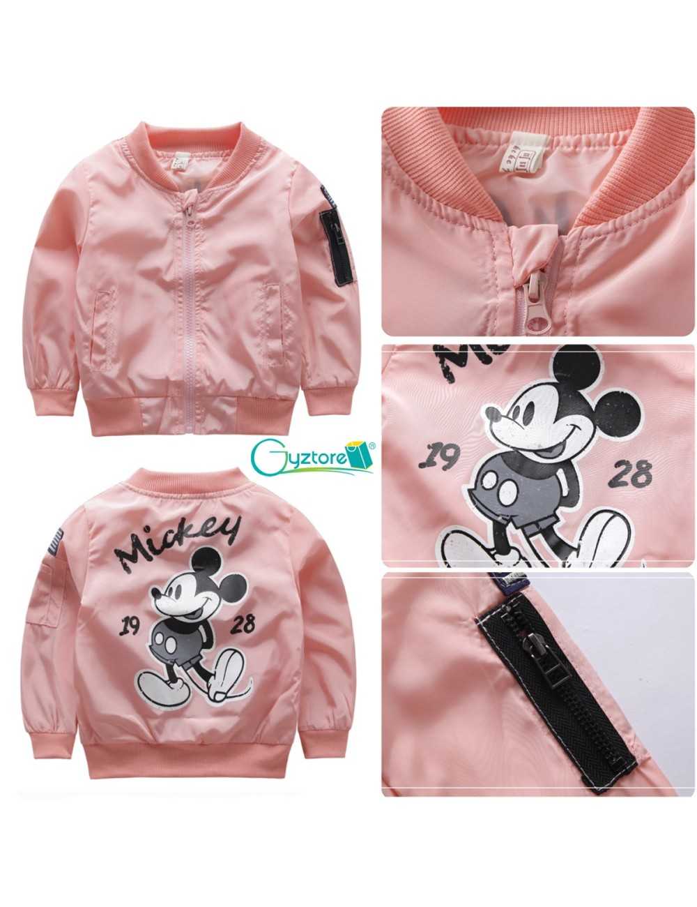 Jacket impermeable rosada diseño de Mickey