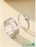 Anillos ajustables para parejas diseño de corazón