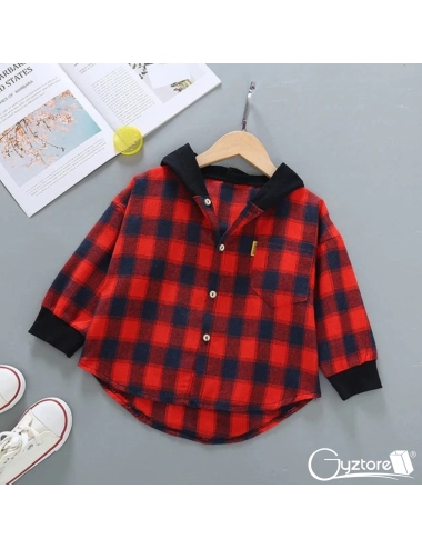 Camisa de franela roja con gorro y diseño de Mickey