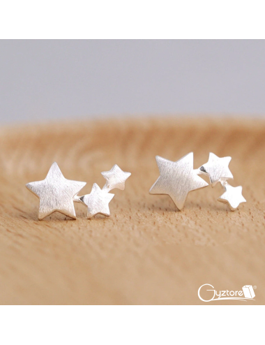 Aretes estrellas plata sterlina 925