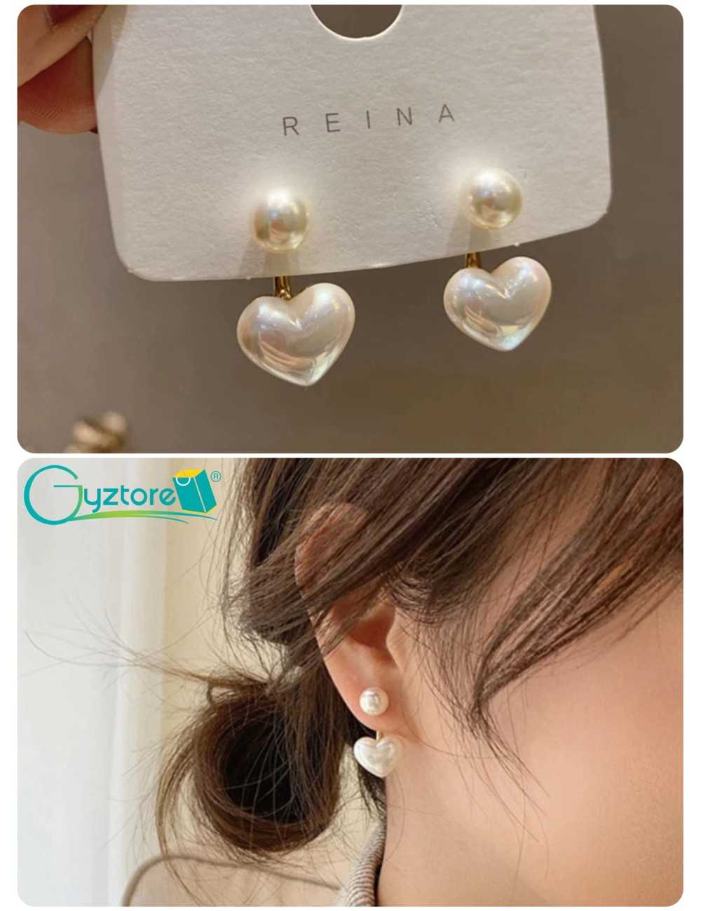 Aretes de perla con corazón