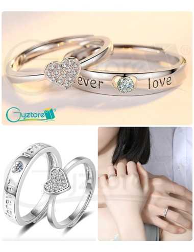 Anillo ajustable con corazón grande Amor Eterno