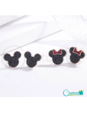 Aretes de titanio diseño Mickey & Minnie