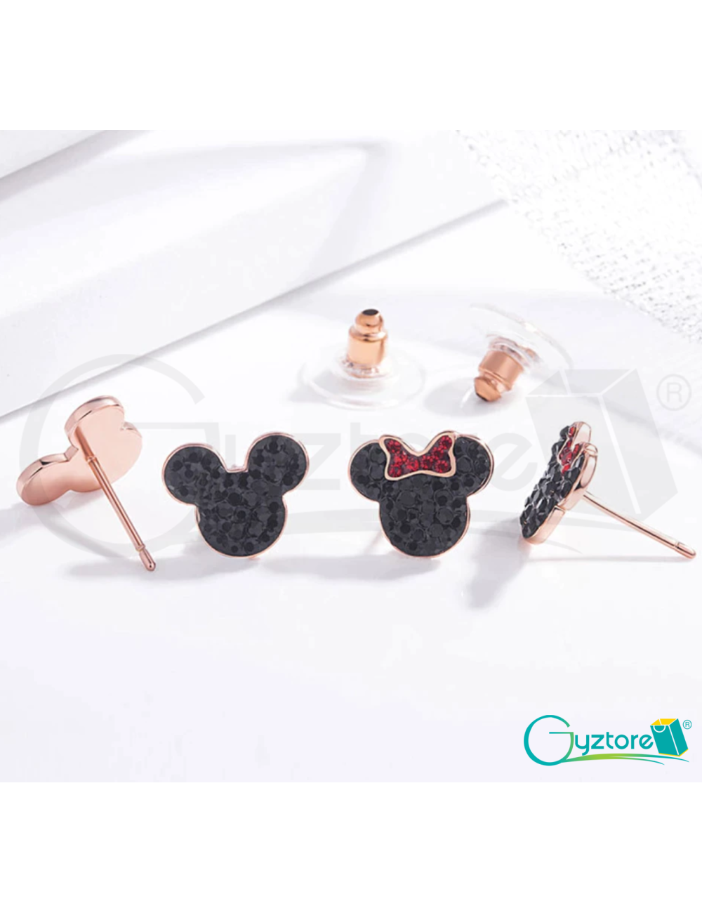 Aretes de titanio diseño Mickey & Minnie