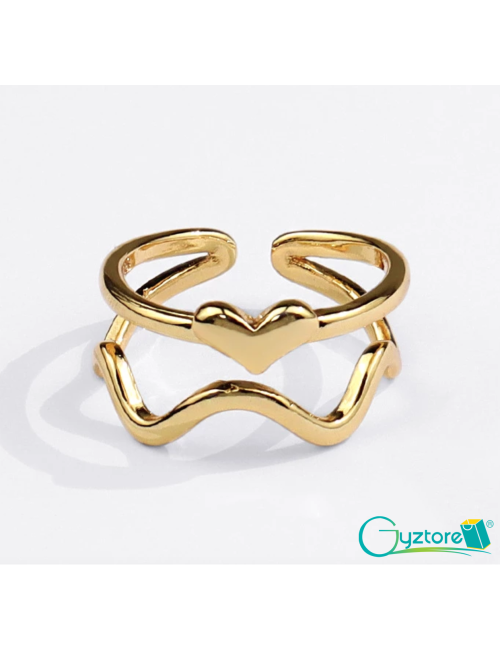 Anillo dorado  “Heart Shape”plata 925