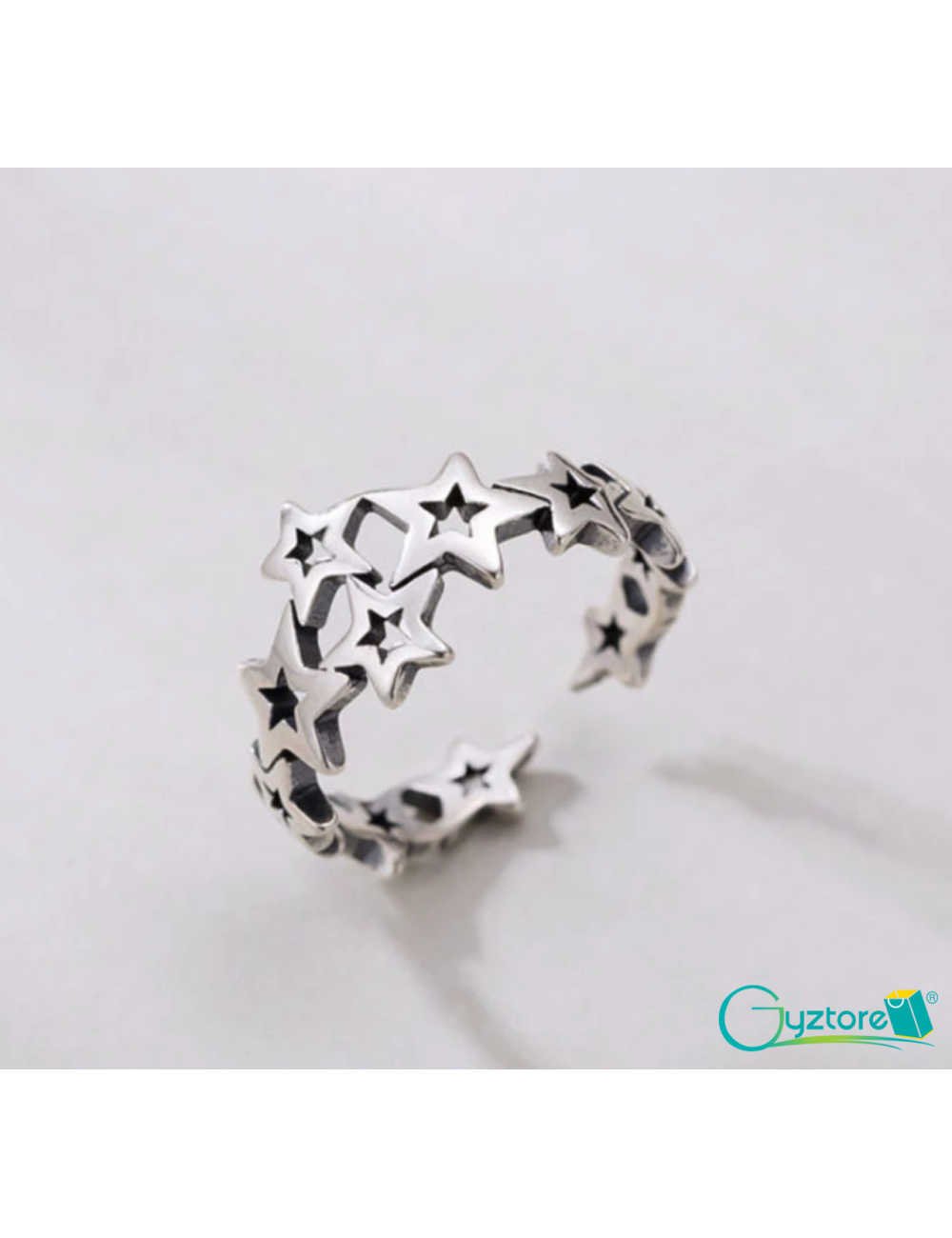 Anillo diseño de estrellas plata 925