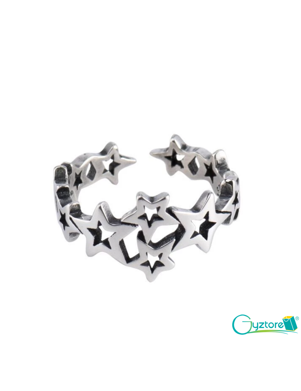 Anillo diseño de estrellas plata 925