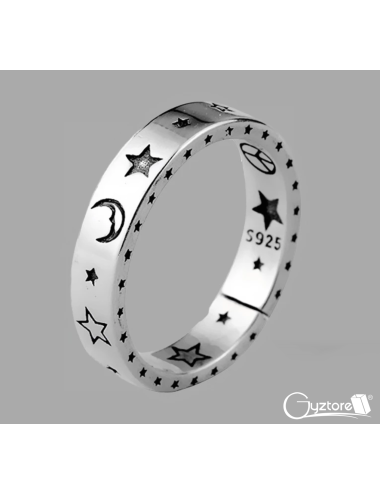 Anillo diseño de estrellas plata 925