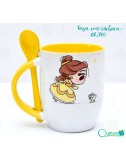 Taza con cuchara diseño de Princesitas