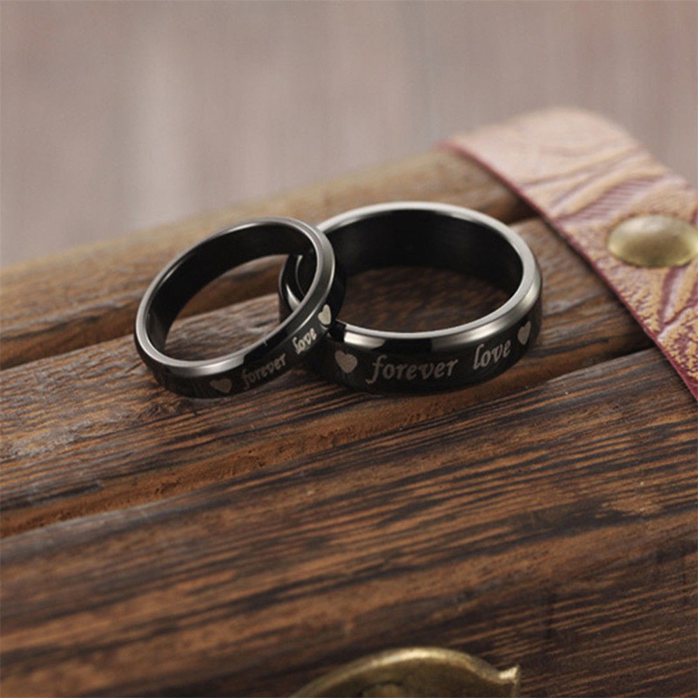 Anillo de sales titanio negro pareja