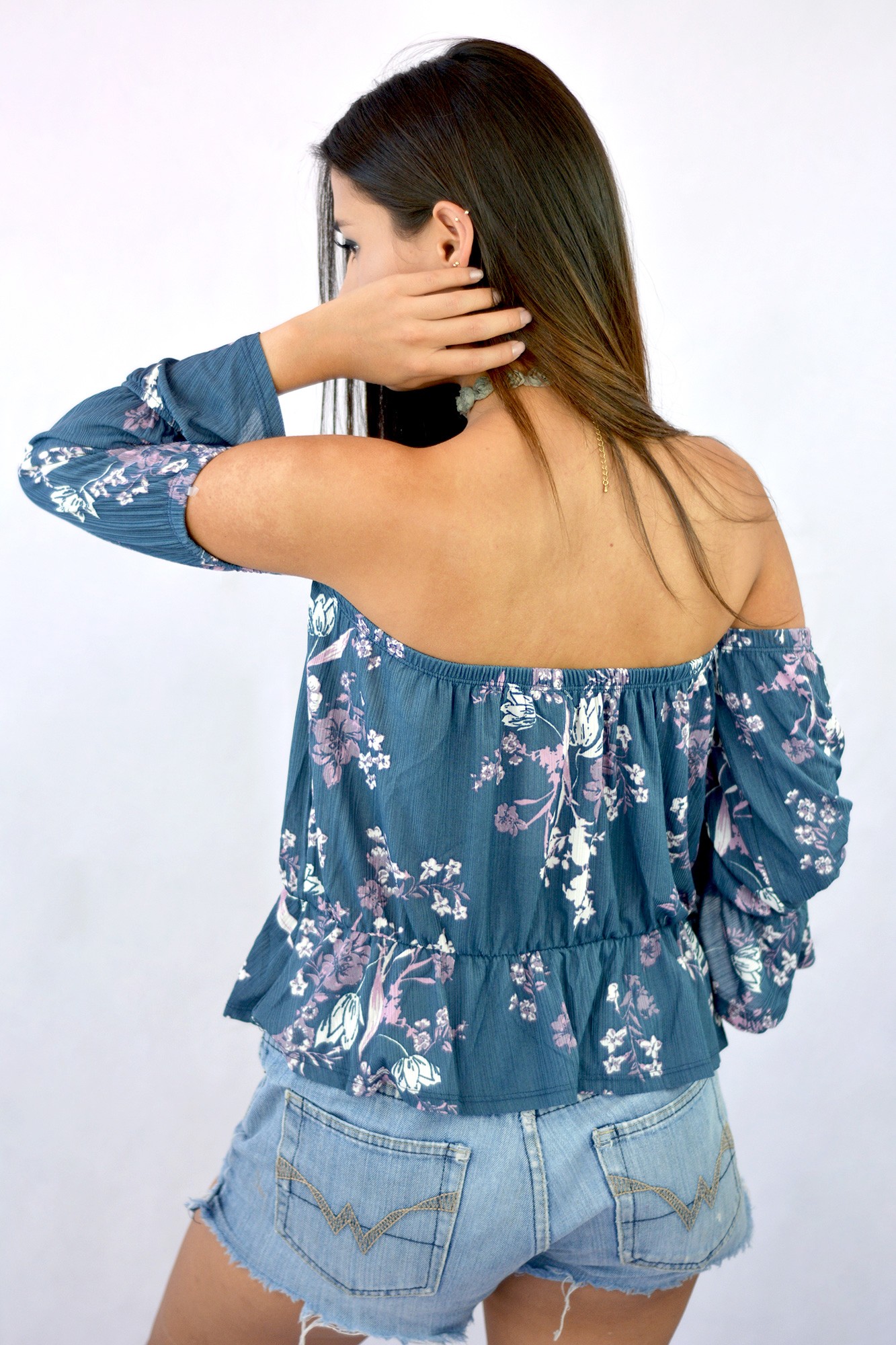 Blusa manga campana corta sales